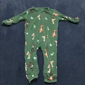 Kyte BABY Green Footie with Fish Design